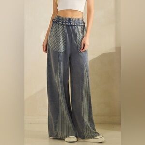 🩷N57 Coastal Drift Wide-Leg Pants